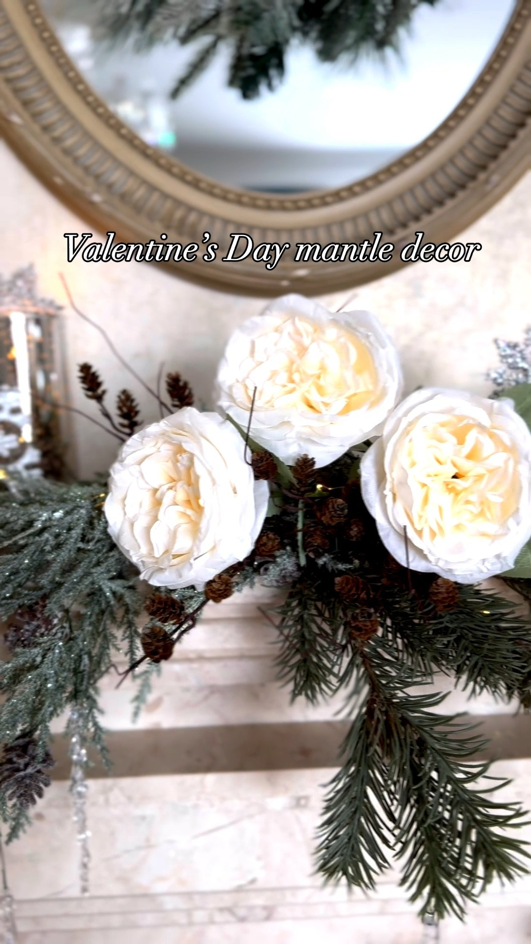 Valentine’s Day living room mantel decor, white roses, snowflake decor, heart decor 

#LTKHome #LTKFindsUnder50 #LTKSeasonal