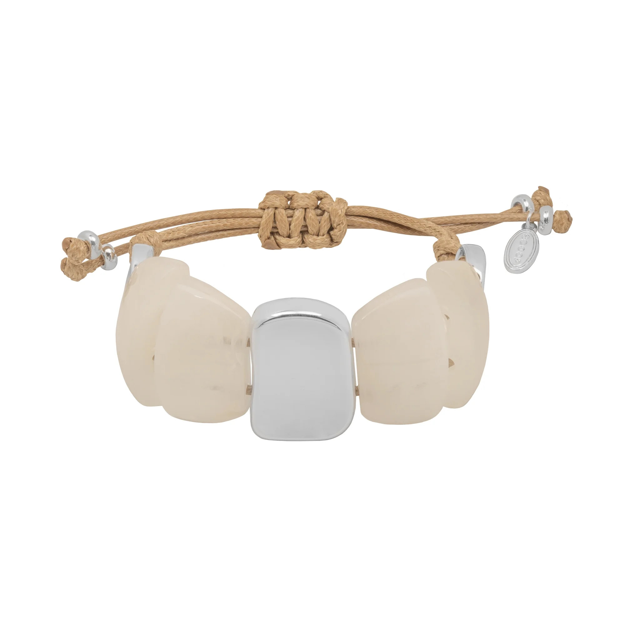 Scoop Women’s Tan Adjustable Cord Bracelet with Geometric Beads, Fashion Jewelry | Walmart (US)
