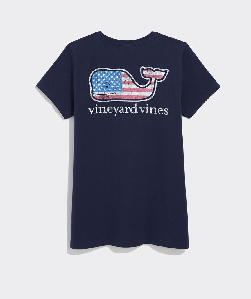 Women's Flag Whale Short-Sleeve Pocket Tee | vineyard vines