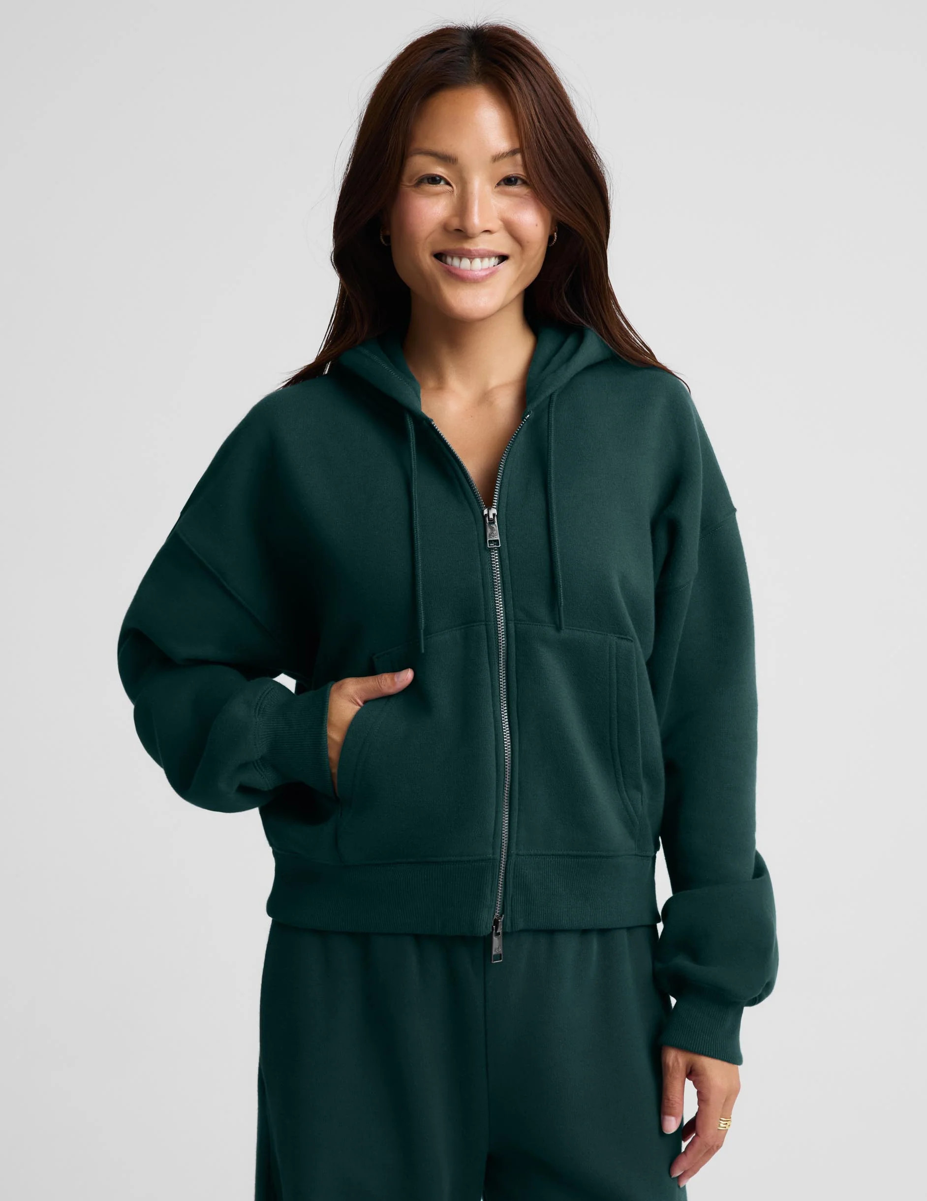 LuxeFleece 2.0\u2122 Hooded Full-Zip Jacket | Beyond Yoga | Beyond Yoga