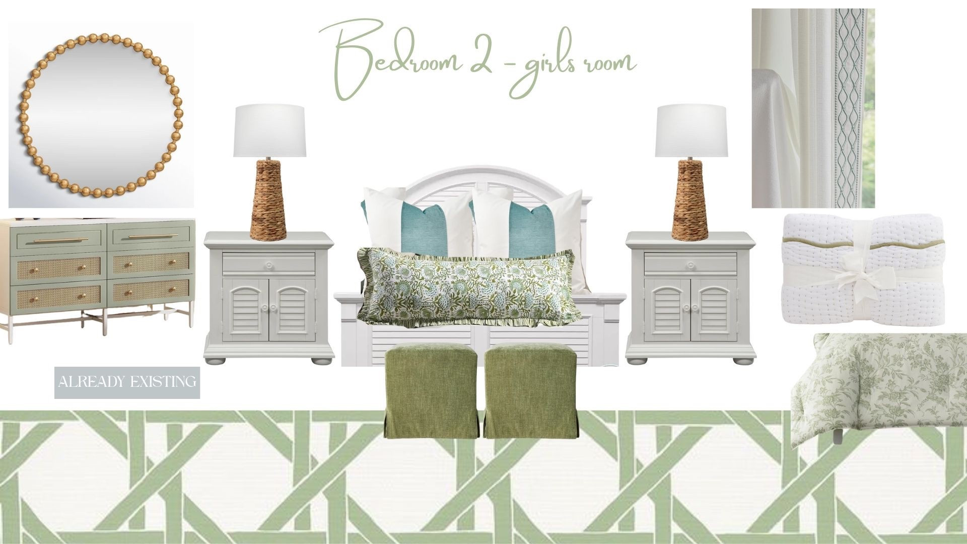 Design client- simple budget friendly girls bedroom design option 1!

#LTKHome #LTKSaleAlert #LTKFindsUnder100
