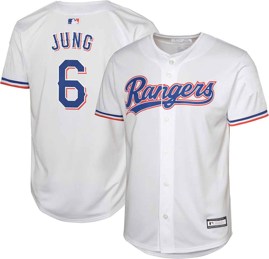 Outerstuff Josh Jung Texas Rangers MLB Kids Youth 8-20 White Home Player Jersey | Amazon (US)