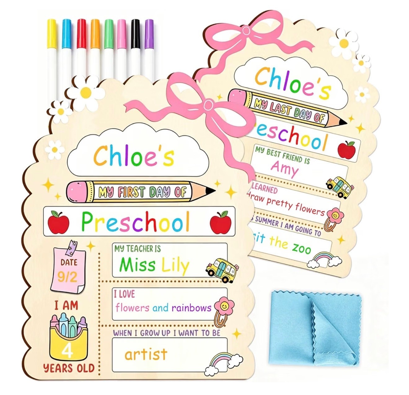 Reusable First & Last Day of School Milestone Sign 🍎✏️

Make every school milestone unforgettable with this adorable reusable first and last day of school sign! 📚✨ Personalize it with your child’s grade, teacher, age, favorites, and dreams for the year, then simply wipe it clean and reuse it again and again. It includes colorful dry-erase markers and is perfect for preschool, kindergarten, and beyond. A sweet keepsake you’ll treasure as your little one grows! 💕🎒📸

first day of school sign, last day of school sign, reusable milestone board, preschool photo prop, kindergarten keepsake, back to school essentials, school memories, dry erase school sign, Amazon back to school finds, first day photos, toddler school supplies, classroom traditions, family keepsakes, preschool must haves, LTK kids finds

#LTKSeasonal #LTKKids #LTKmomlife