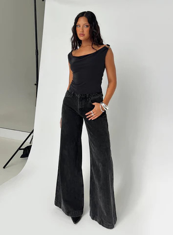 Toby Low Ultra Baggy Jean Charcoal | Princess Polly US