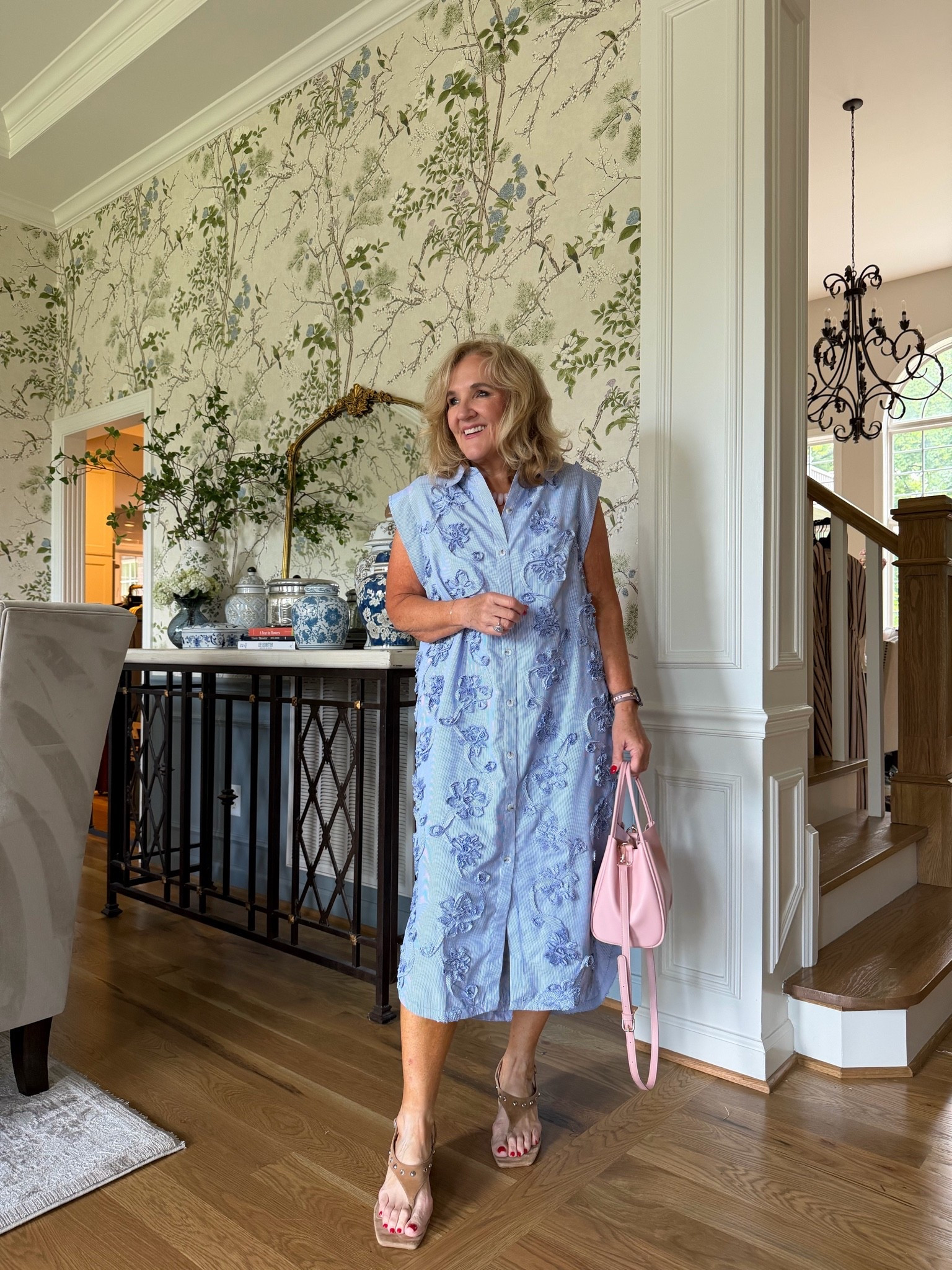 20% off code NANETTE20 I’m wearing a medium in this dress, but I would recommend sizing down to a small. This has a yellow version too. That’s really pretty.
Don’t miss the shoes bags and necklaces at Anthropologie too using my code NANETTE20

#LTKSaleAlert #LTKOver40 #LTKWedding