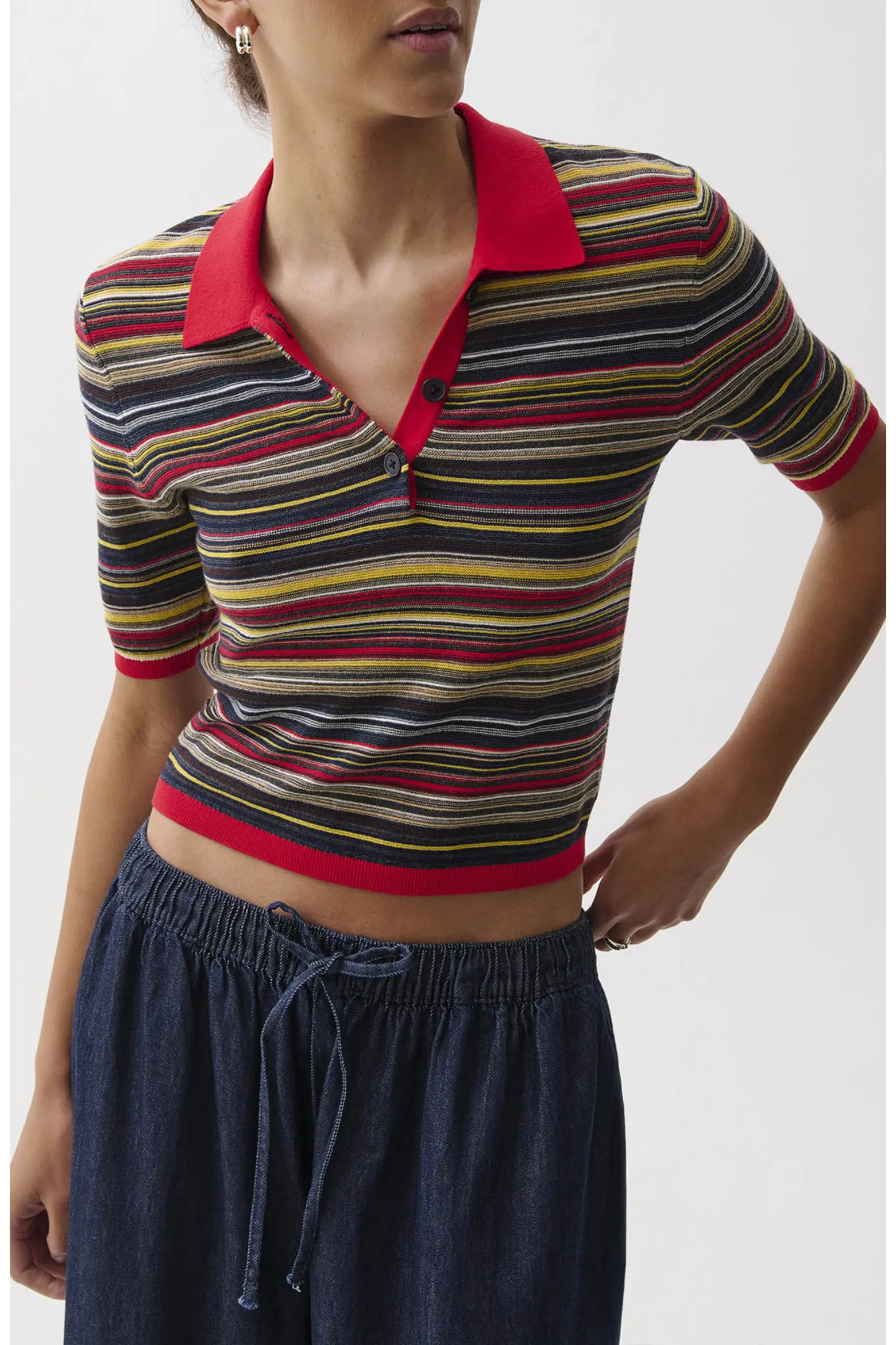 Pistola Ashlee Striped Cropped Polo (Women) | Nordstrom | Nordstrom