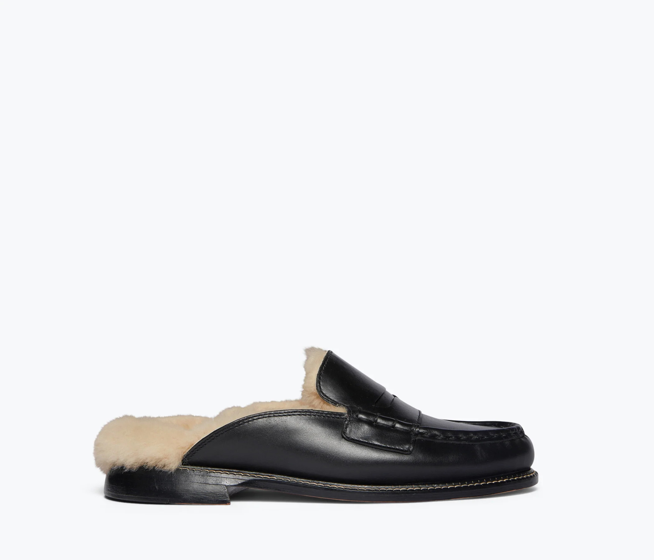 TEMI SHEARLING PENNY LOAFER MULE | Frēda Salvador