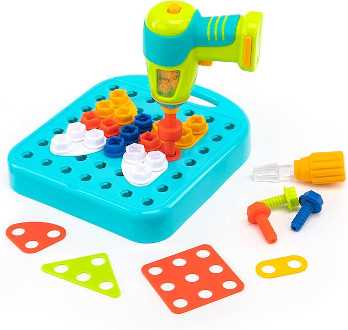 Educational Insights Design & Drill Shapes Workshop - Construction Toys & Toddler Tools, Kids Too... | Amazon (US)