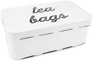 Click for more info about AuldHome Farmhouse Tea Bag Box, Vintage Retro Style Enamelware Tea Storage Tin