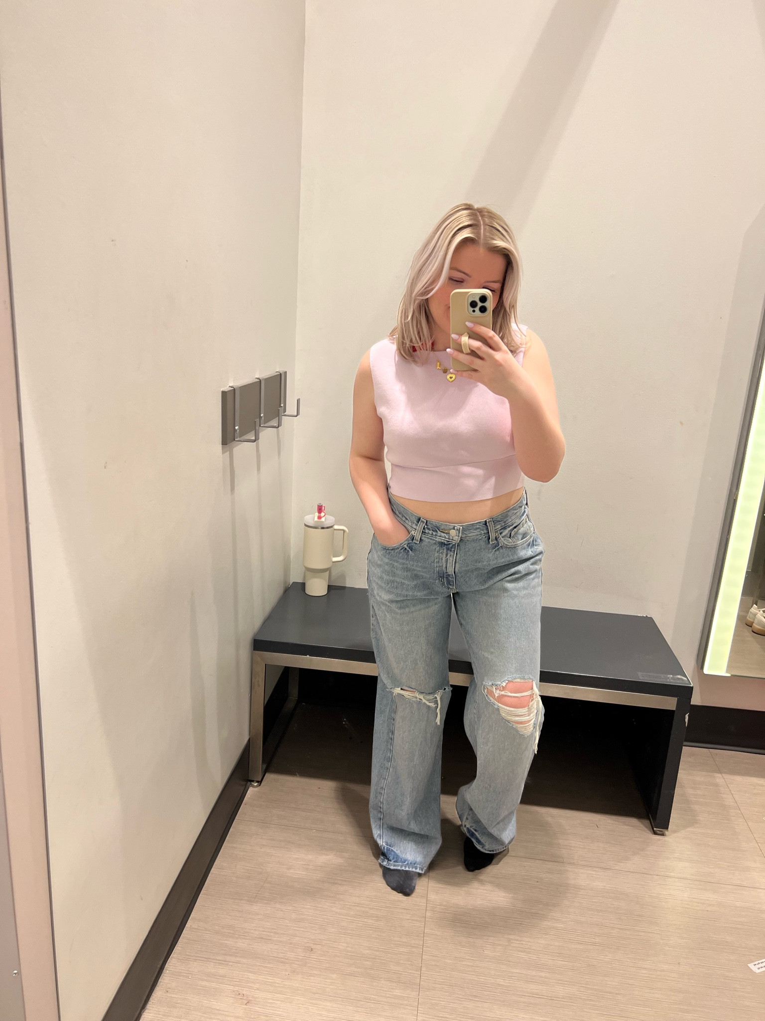 L // top
12 // denim (i’m a true size 10 these were a little big in the waist!)