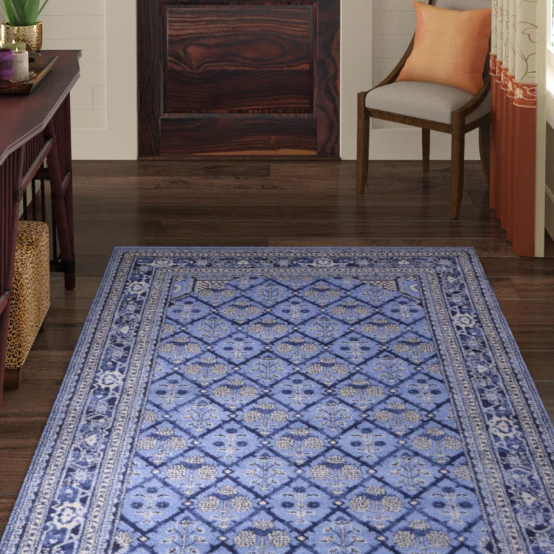 Goldmann Geometric Blue Area Rug | Wayfair North America