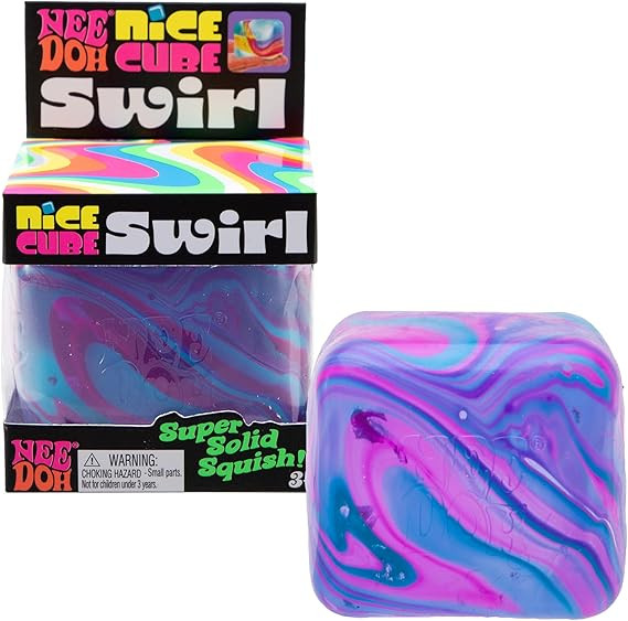 Amazon.com: Schylling NeeDoh Nice Cube Swirl - Sensory Toy with a Super Solid Squish - Unique, Sw... | Amazon (US)