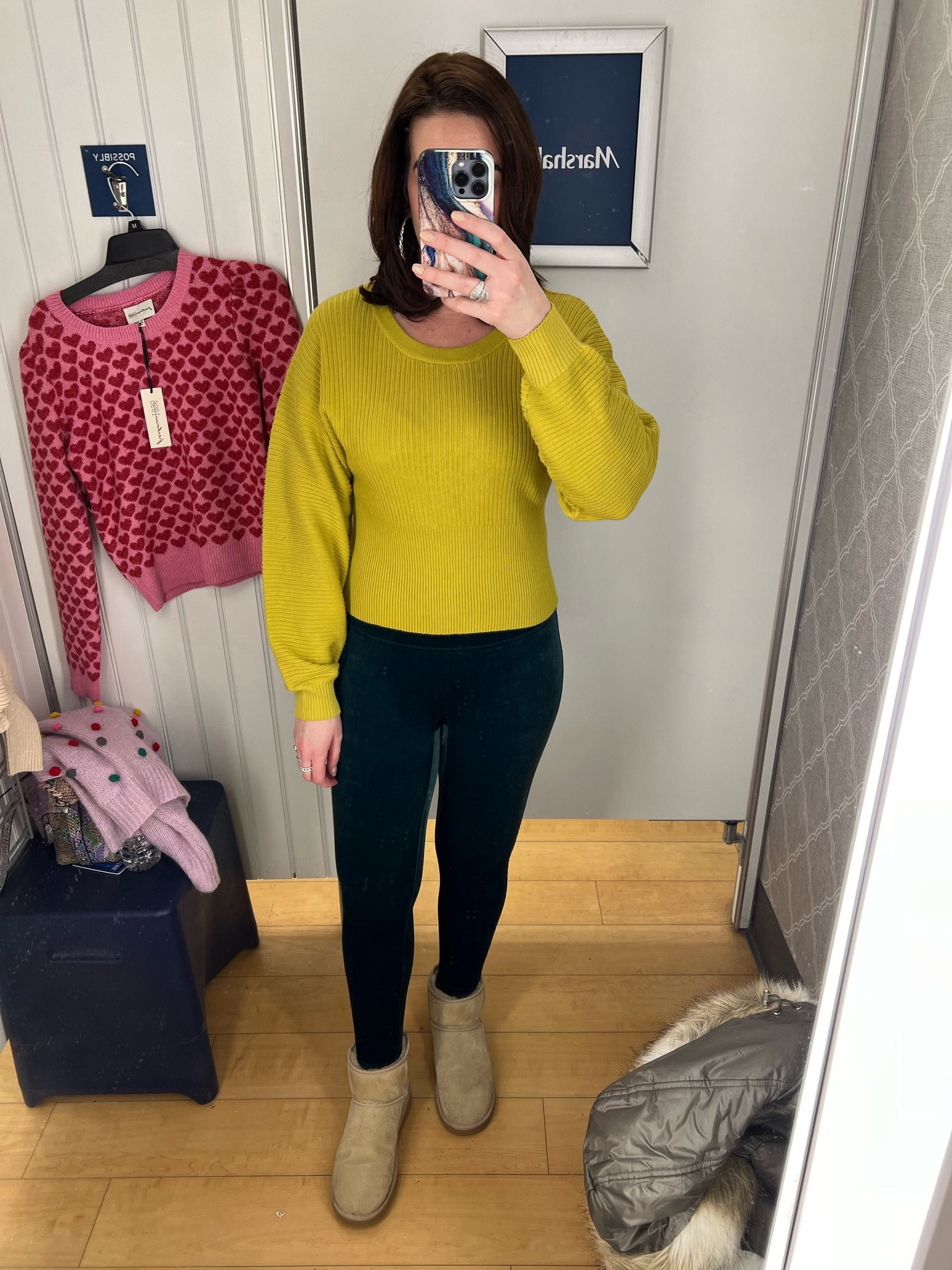 Marshalls Haul - Green pullover (size small). Green velvet leggings (size small). Uggs in the color sand (size 9). #pullover #leggings #velvetleggings #uggs #boots #winteroutfit #winterstyle #winterfashion Winter Outfit Boots 

#LTKfindsunder100 #LTKSeasonal #LTKstyletip