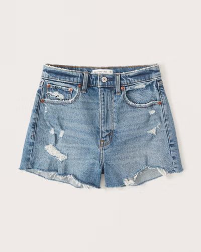 Denim Shorts Outfits / High Rise Denim Shorts / High Waisted Denim Shorts / Blue Jean Shorts | Abercrombie & Fitch (US)