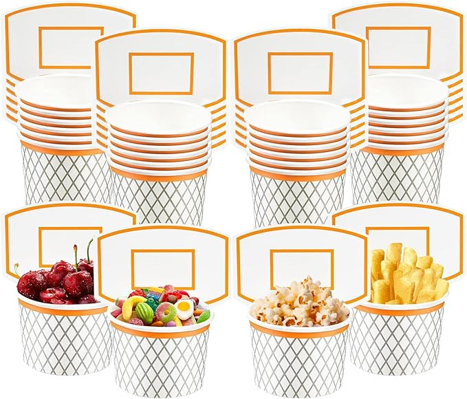LYART 24Pieces Basketball Hoop Snack Cups for Basketball Birthday Party Decorations Supplies, Bas... | Amazon (US)