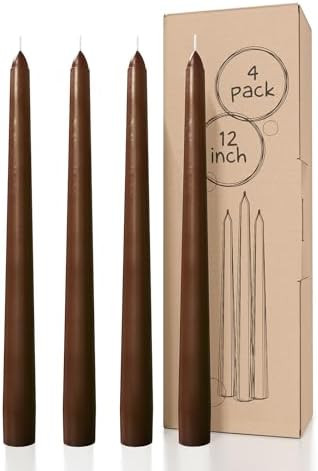CANDWAX 12 inch Taper Candles Set of 4 - Dripless and Smokeless Unscented - Slow Burning Candle S... | Amazon (US)