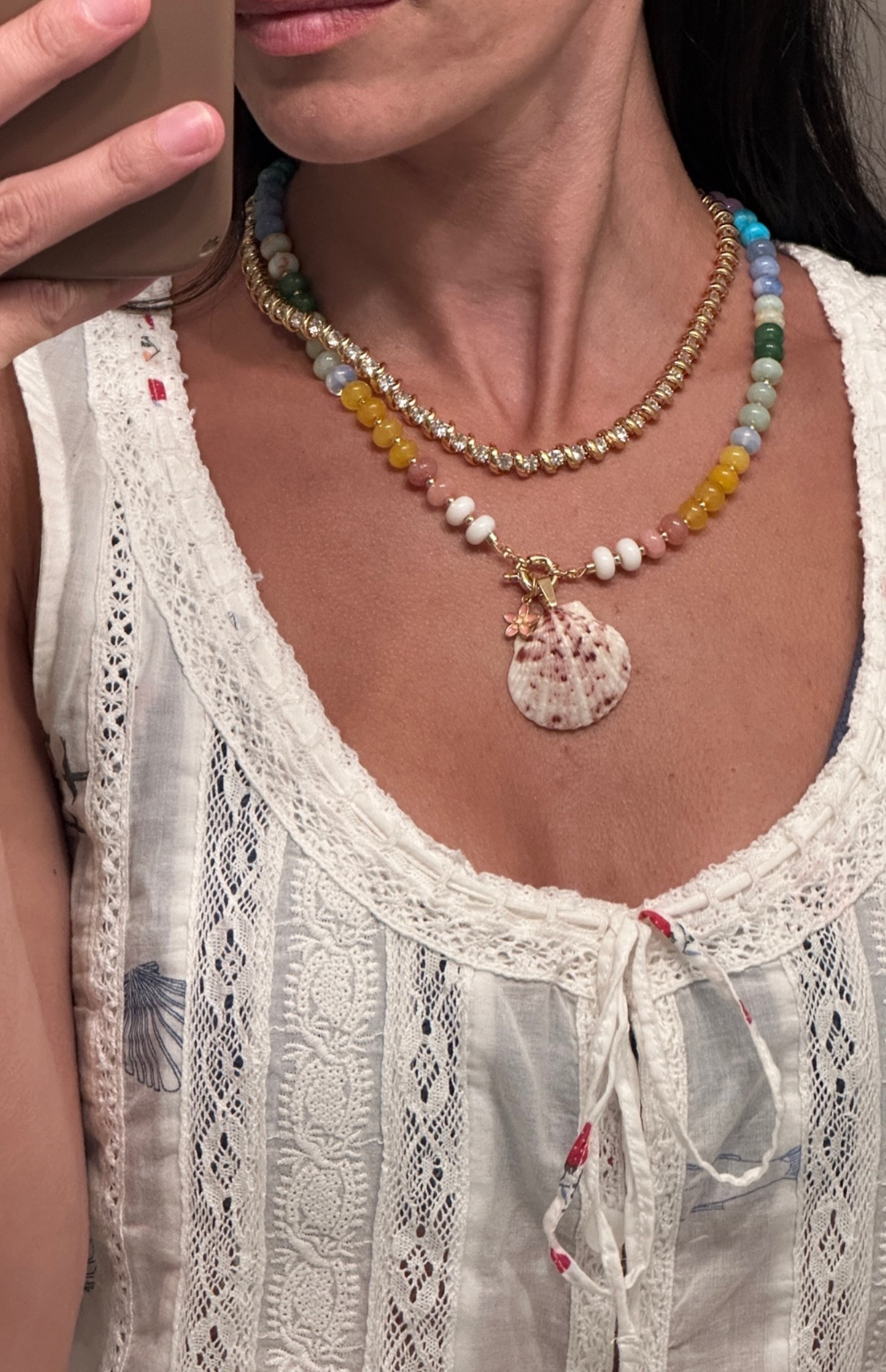 Necklace stack

Seashell necklace is coastline color collab with the beach club

#LTKootd #LTKSeasonal