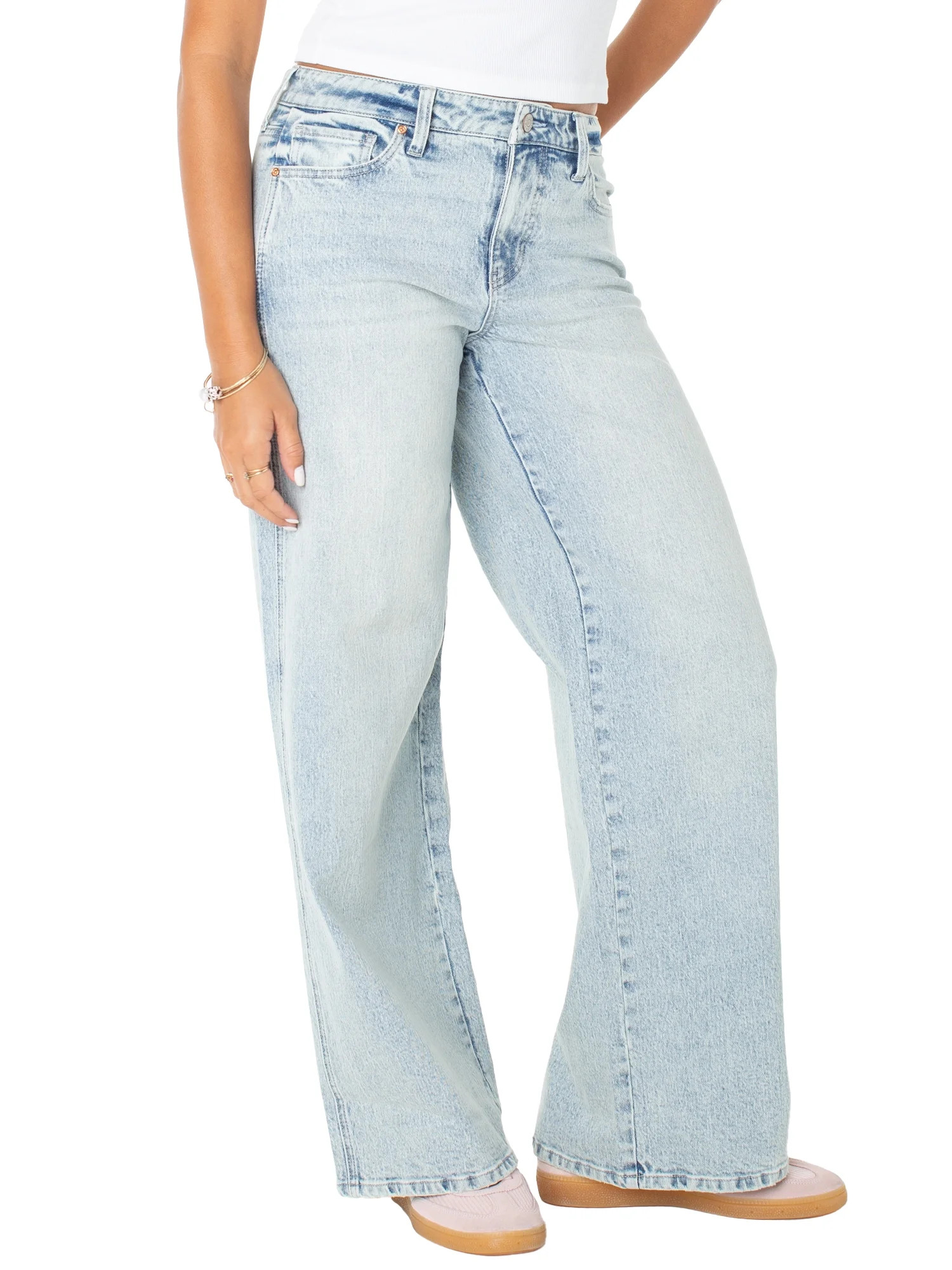 Celebrity Pink Women's and Women's Plus Baggy Wide Leg Jeans, Available in 30", 32", and 34" inse... | Walmart (US)