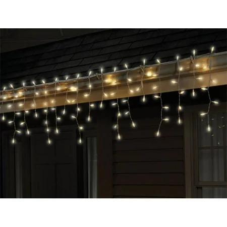 Celebrations 284B491D LED Twinkle Icicle Light Set 100 Warm White | Walmart (US)