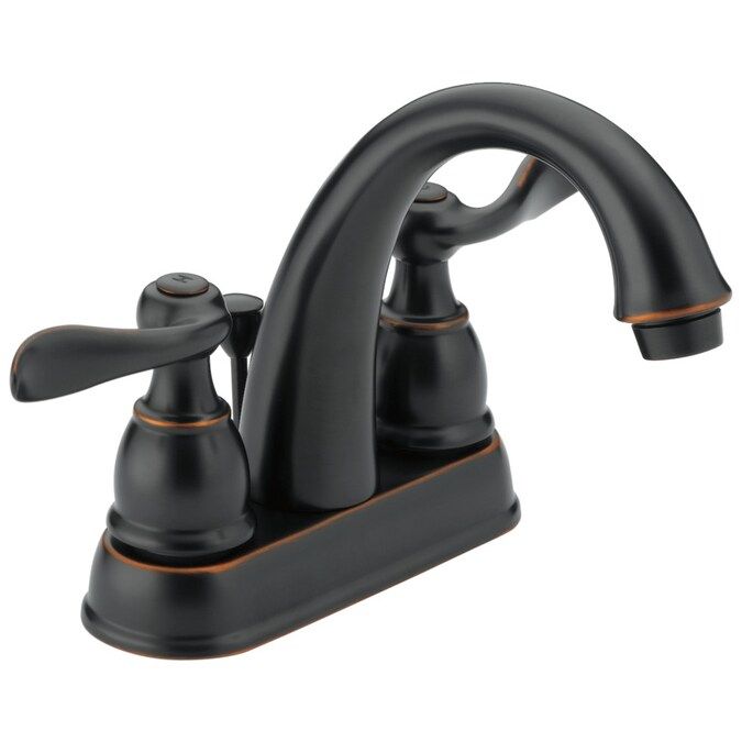 Delta Windemere Oil Rubbed Bronze 2-handle 4-in Centerset WaterSense Bathroom Sink Faucet with Dr... | Lowe's