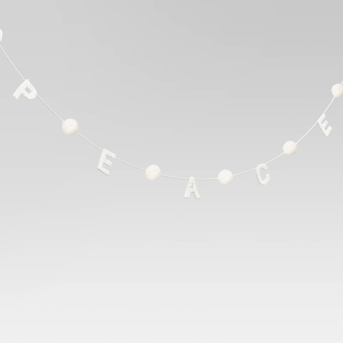 6' Fabric 'Peace' Decorative Christmas Wall Garland White - Wondershop™ | Target