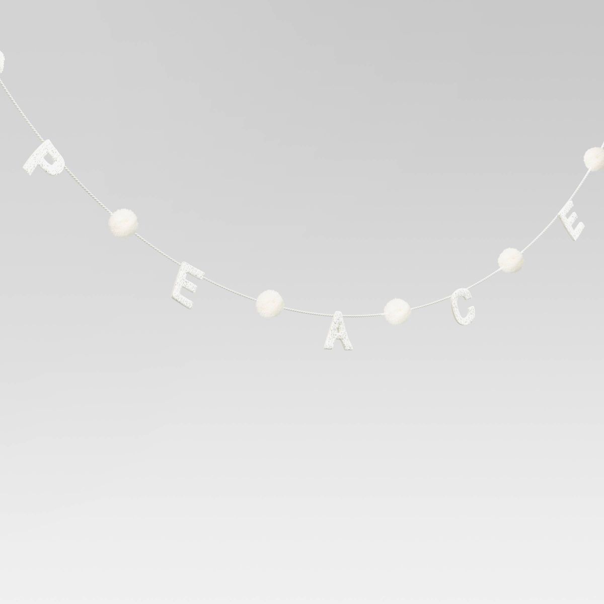 6' Fabric 'Peace' Decorative Christmas Wall Garland White - Wondershop™ | Target