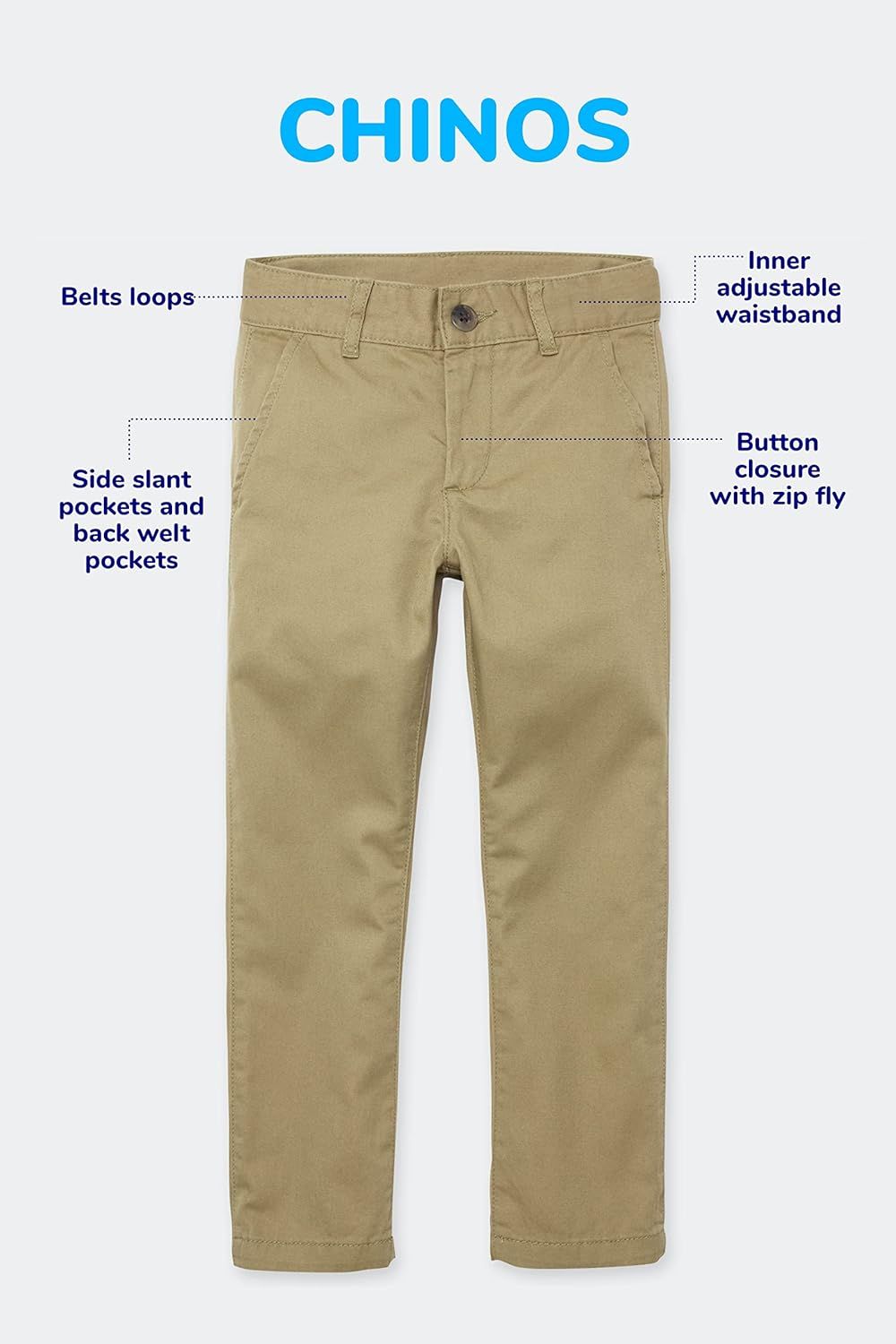 The Children's Place Baby Single and Toddler Boys Stretch Skinny Chino Pants | Amazon (US)