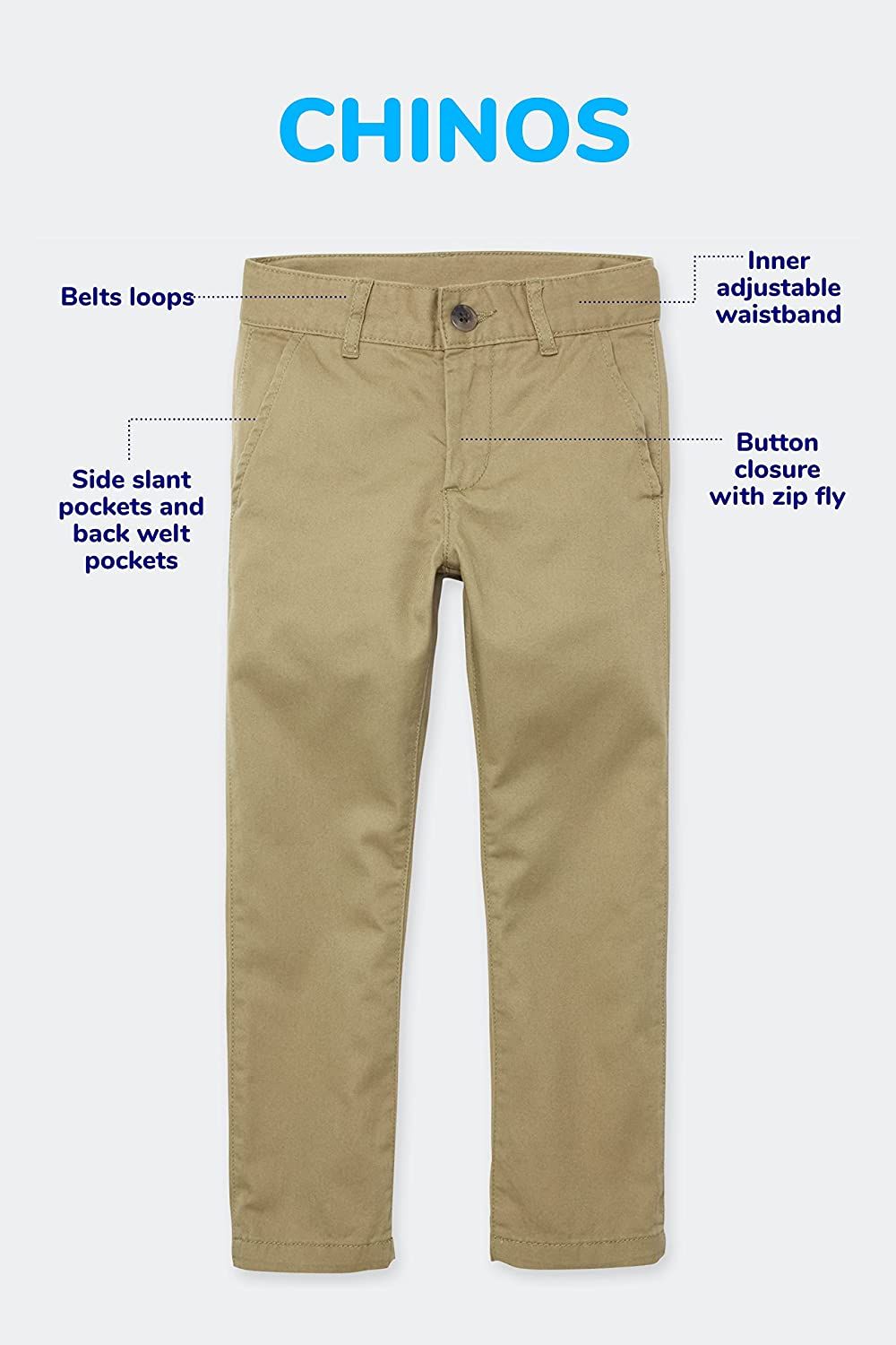The Children's Place Baby Single and Toddler Boys Stretch Skinny Chino Pants | Amazon (US)