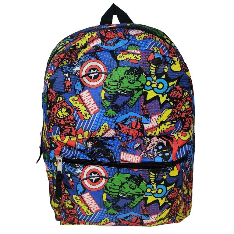 Avengers Backpack 16" All-Over Superheroes Spider-Man Thor Marvel Comics Boys - Walmart.com | Walmart (US)