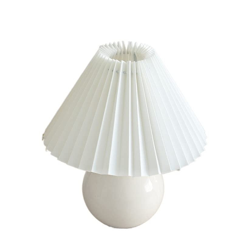 Table Lamp Pleated Table Lamp Ceramic Timer Dimming Table Lamp Bedroom Bedside Night Light Home D... | Amazon (US)