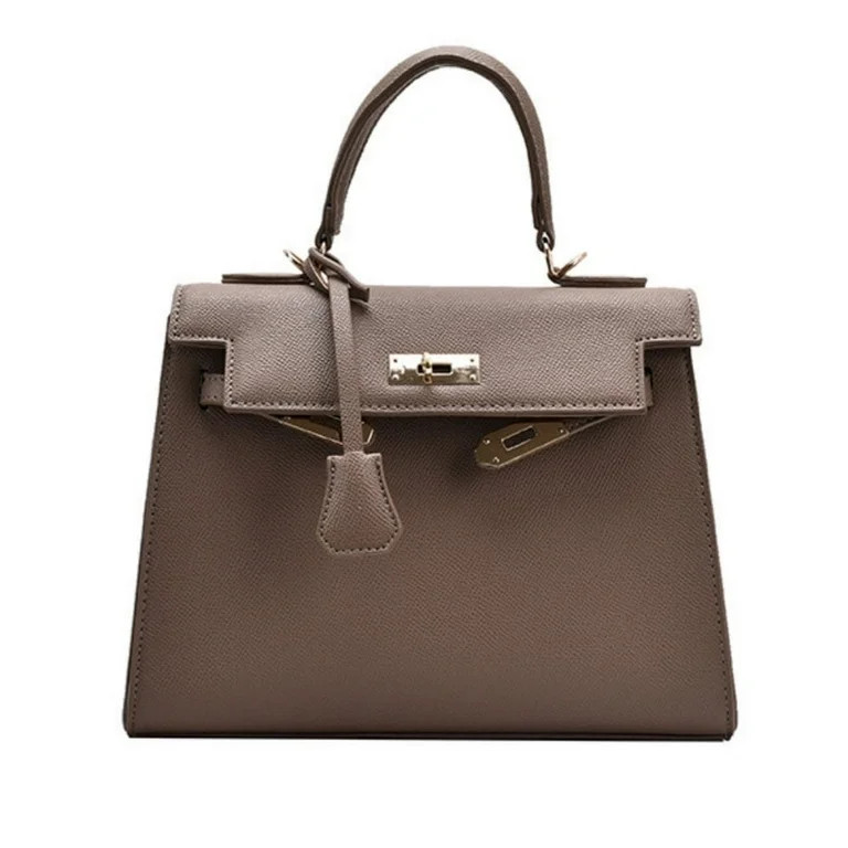 BESTSPR Genuine Leather Handbag for Women ,Crossbody Bags with Wide Shoulder Strap,Khaki Purse - ... | Walmart (US)