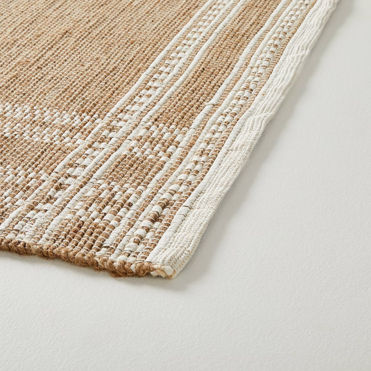 Border Plaid Handmade Jute Woven Area Rug Natural/Cream - Hearth & Hand™ with Magnolia | Target