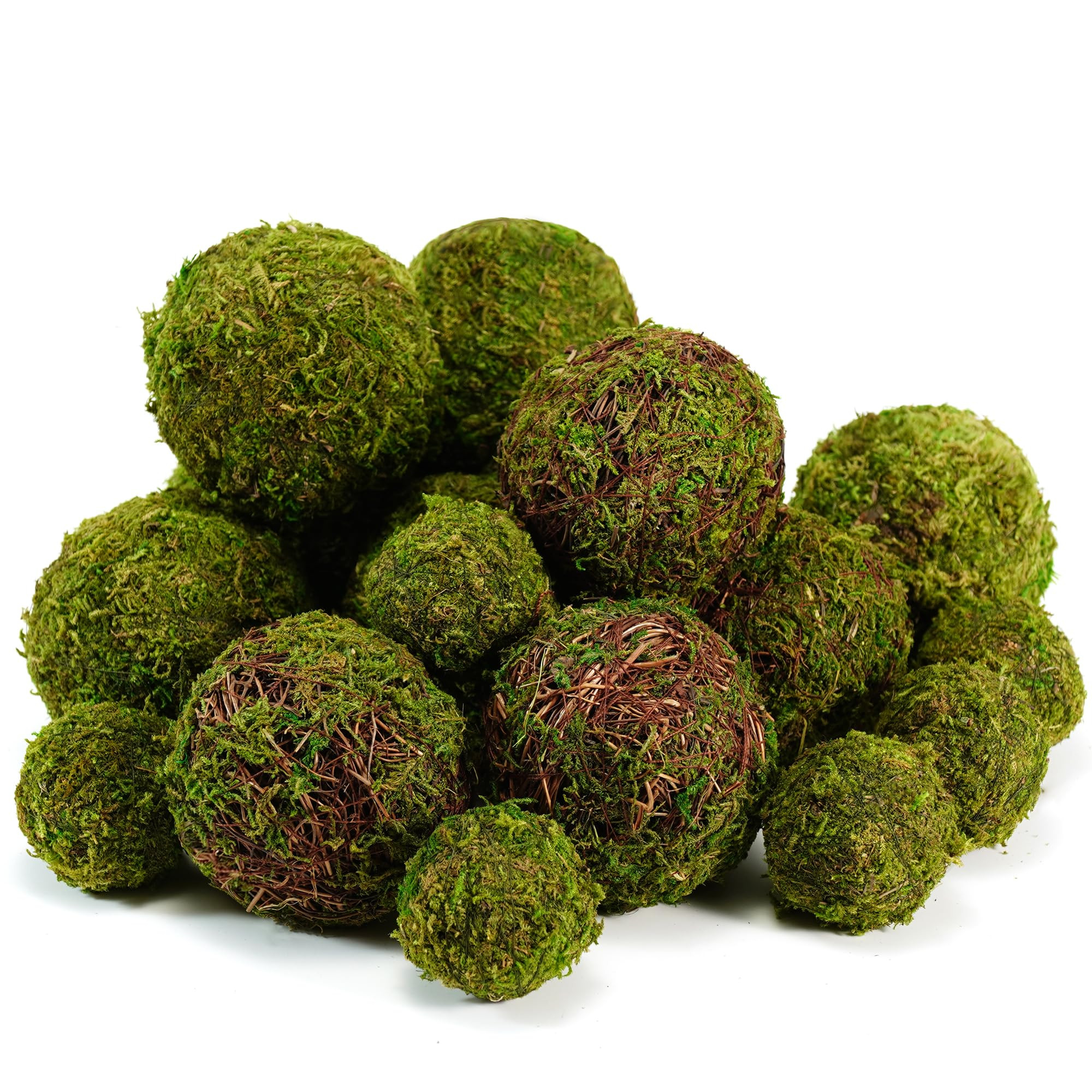 BYHER Decorative Moss Balls Set - 18pcs Fake Moss Balls for Bowl Fillers, Centerpiece Decor, Home... | Amazon (US)