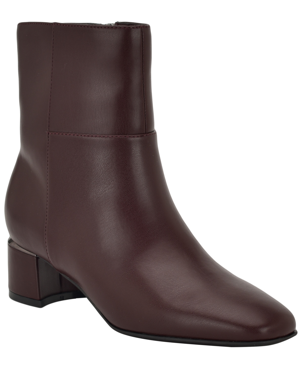 Calvin Klein Women's Parry Block Heel Ankle Booties - Dark Merlot | Macy's