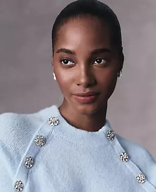 Jewel Button Detail Sweater | Ann Taylor