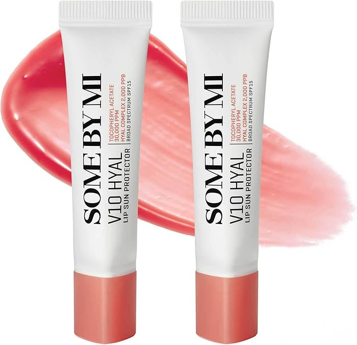 SOME BY MI V10 Hyal Lip Sun Protector Rosy – Pack of 2, 0.46oz – Korean Tinted Glow SPF 15 Su... | Amazon (US)