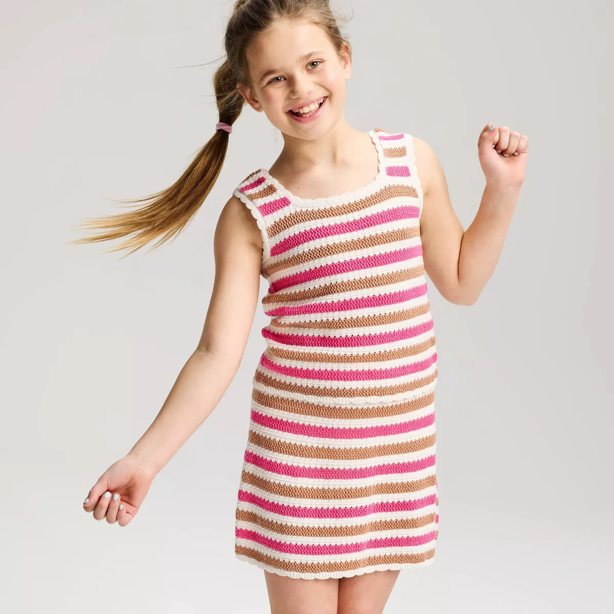 Girls' Texture Striped Sweater Skirt - Cat & Jack™ Brown XL | Target