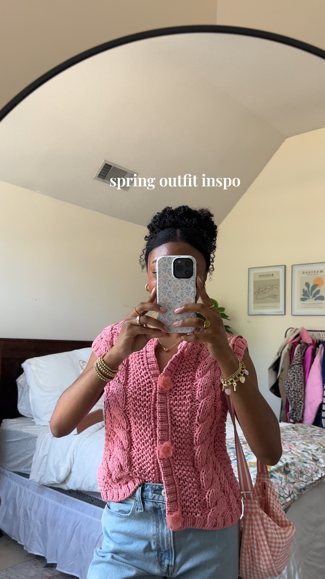 Spring outfit inspo, pink sweater, casual outfit inspo 

#LTKStyleTip #LTKItBag #LTKSeasonal
