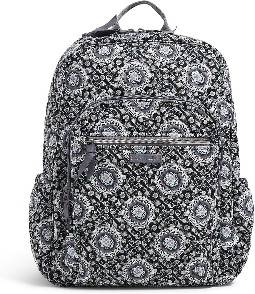 Vera Bradley Women's Cotton Campus Backpack, Charcoal Medallion, One Size | Amazon (US)