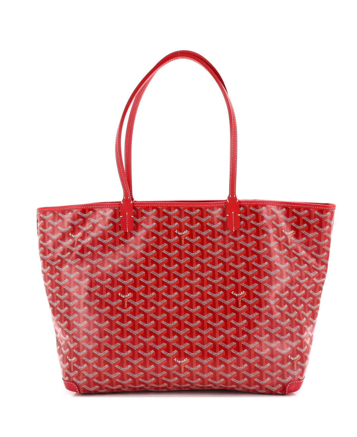 Pre-Owned Goyard Mm Artois Tote Coated Canvas - Red | Macy's