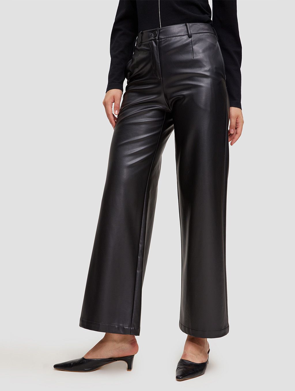 Faux Leather Straight Pants | Lattelierstore