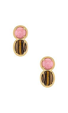 Lele Sadoughi Stone Double Drop Earrings in Tigers Eye from Revolve.com | Revolve Clothing (Global)