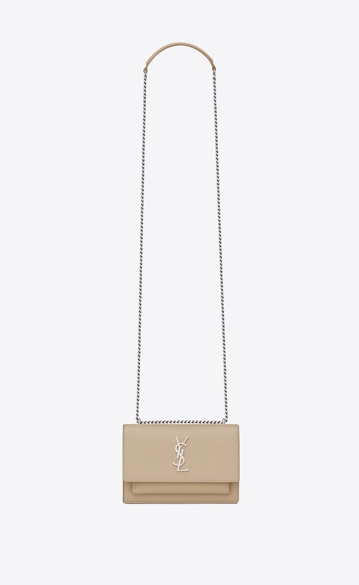 SUNSET chain wallet in powder leather | Saint Laurent Inc. (Global)