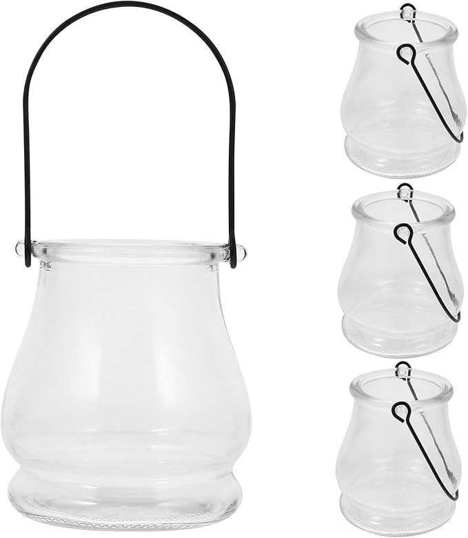 DOITOOL Hanging Glass Candle Holder with Handle 4-Pack Votive Candle Stands for Indoor Outdoor Ho... | Amazon (US)