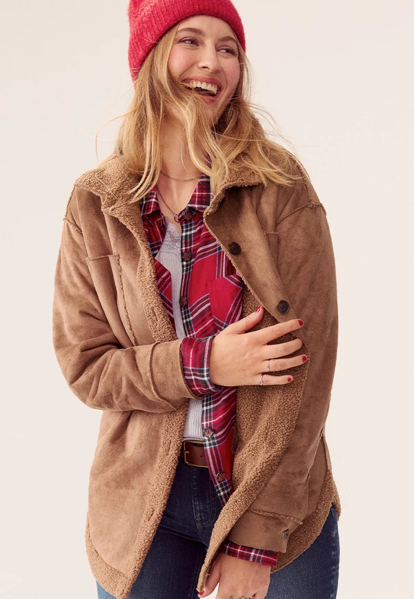 Cognac Shearling Jacket | Maurices