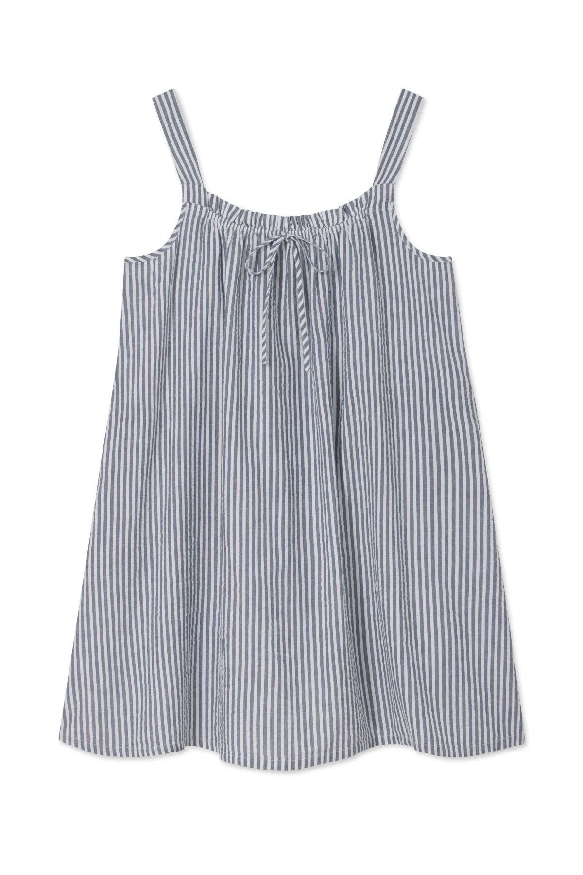 Alice Nightgown in Sea Depth Seersucker | Lake Pajamas