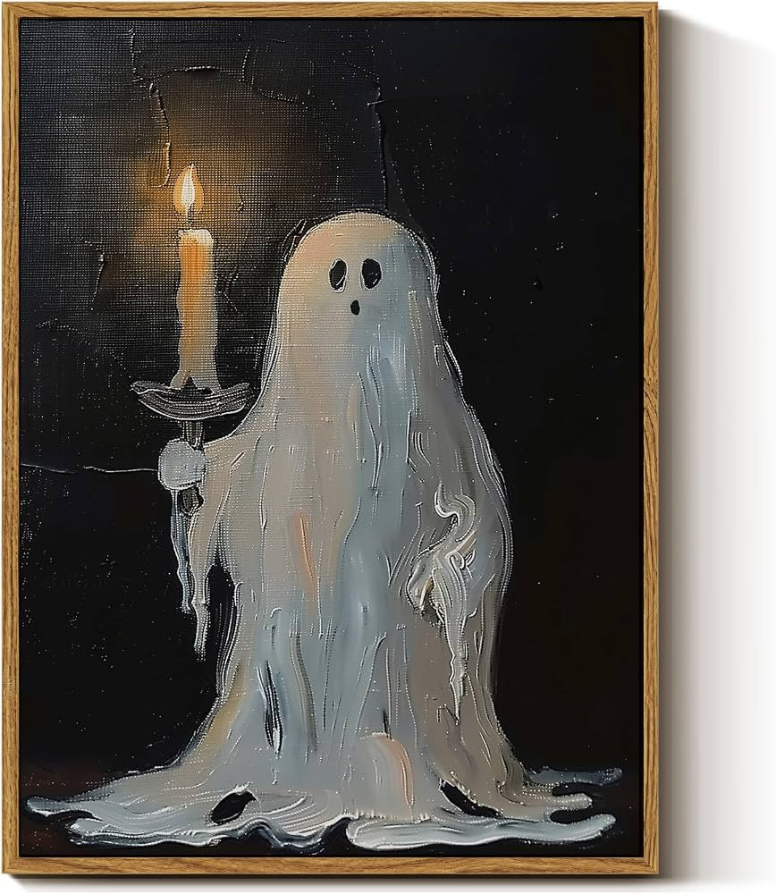 InSimSea Vintage Halloween Wall Art Decor, Cute Ghost Picture, Framed | Amazon (US)