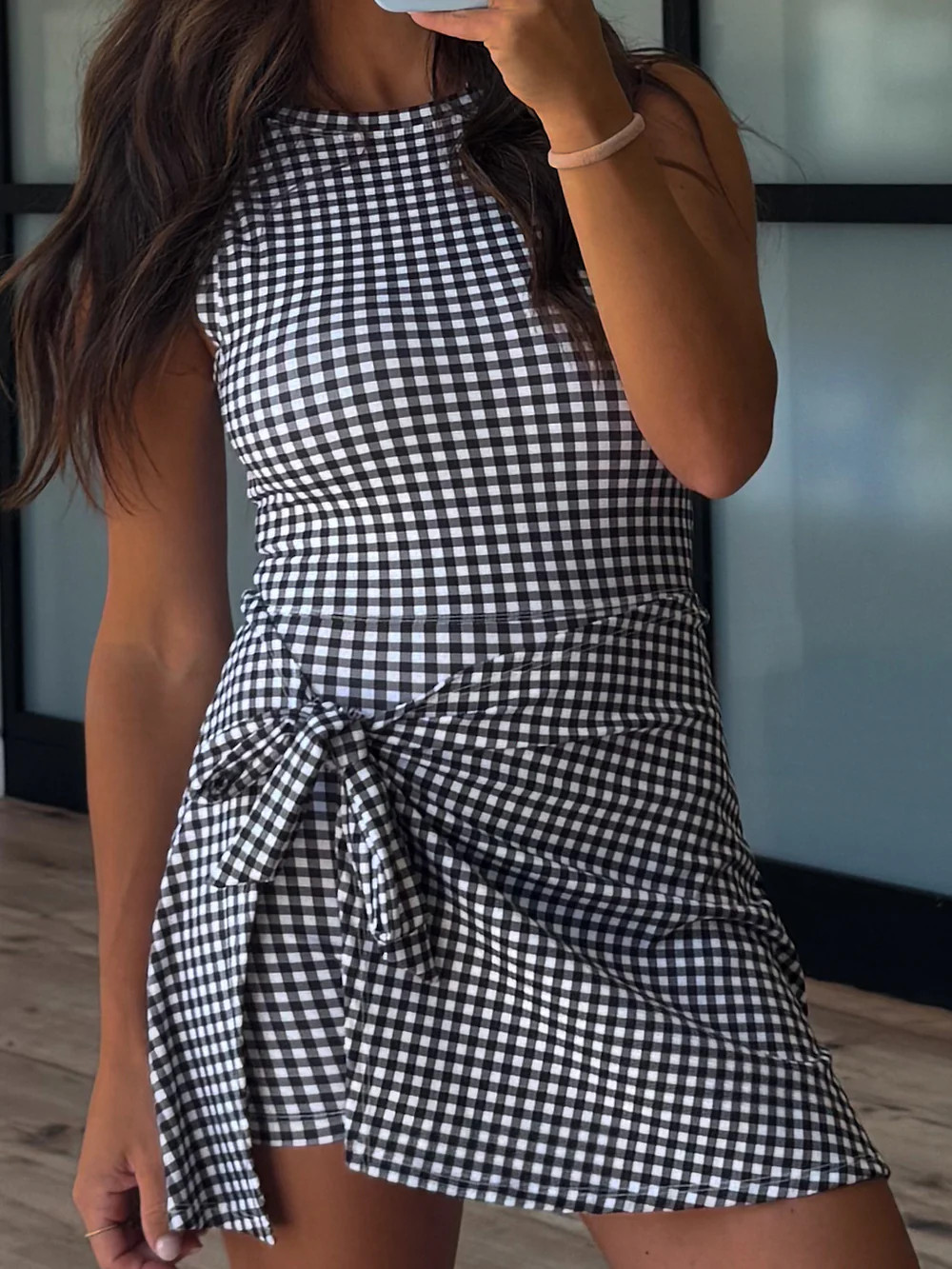 Gingham Active Wrap Romper | Black | RESTOCK | Shop Talulah