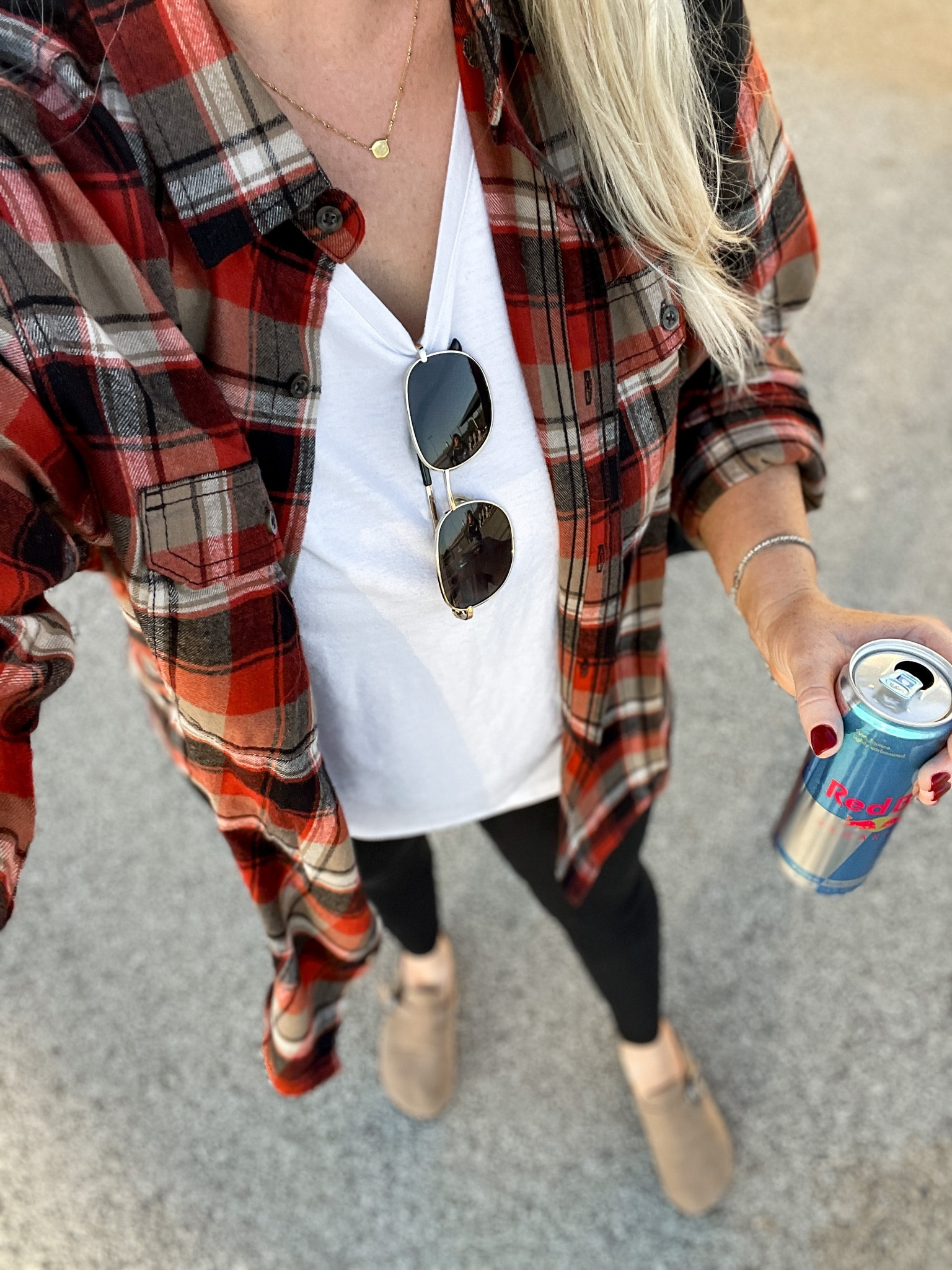 Fall outfit, Walmart outfit, Walmart fashion, men’s plaid flannel, tunic tee, black leggings, clogs, casual style 

Wearing a men’s medium 

#LTKshoecrush #LTKSeasonal #LTKfindsunder50