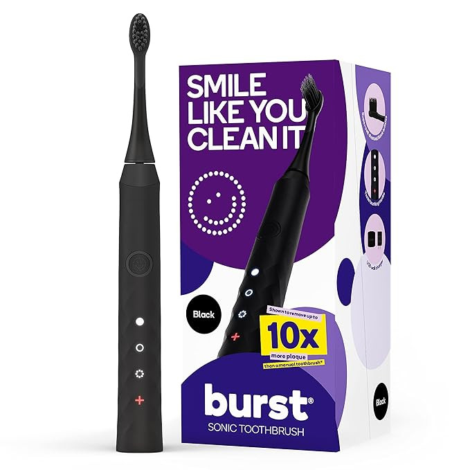 BURST Electric Toothbrush with Charcoal-Infused, Soft Bristles for Deep Clean, Stain Removal, Hea... | Amazon (US)
